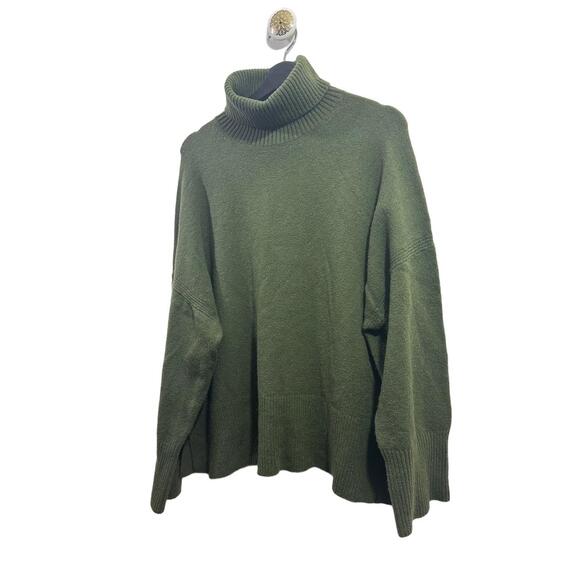 J Crew Knit Sweater Womens Size XXL Olive Green Turtleneck Pullover - Picture 9 of 10